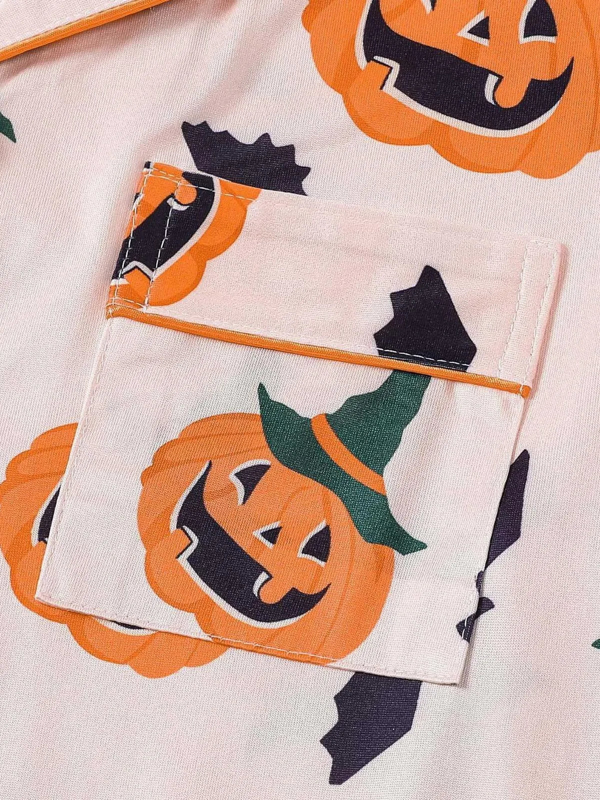 Halloween Women's Sleepwear Set, Soft Button Front Shirt & Elastic Shorts