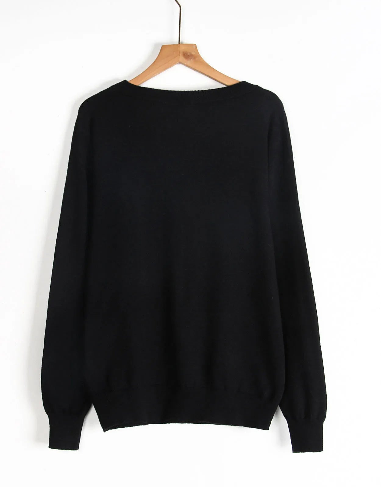 Halloween Rib-knit Cute Ghost Round Neck Pullover Sweater