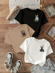3-Pack Halloween Round Neck Graphic T-shirt