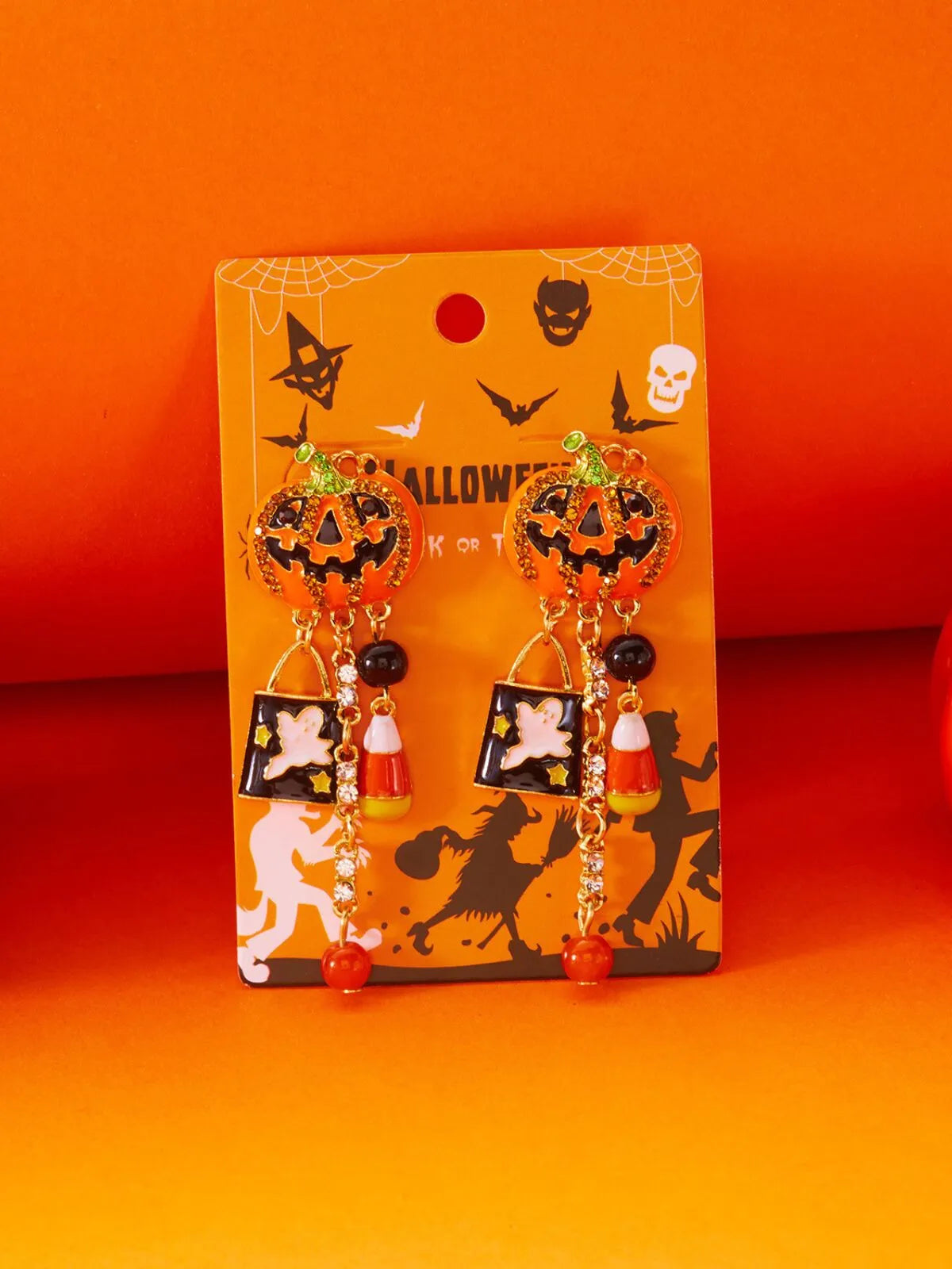 Halloween Smiley Pumpkin Earrings Halloween Theme Dangle Drop Party Jewelry Earrings