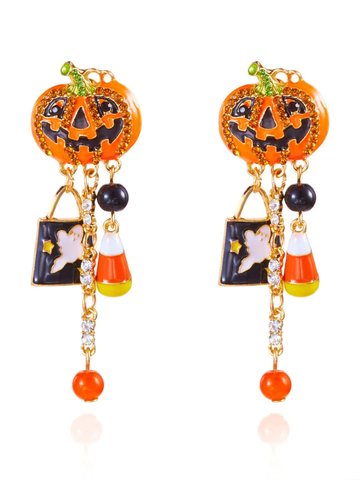 Halloween Smiley Pumpkin Earrings Halloween Theme Dangle Drop Party Jewelry Earrings