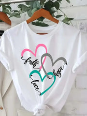 Heart Love Round Neck T-shirt