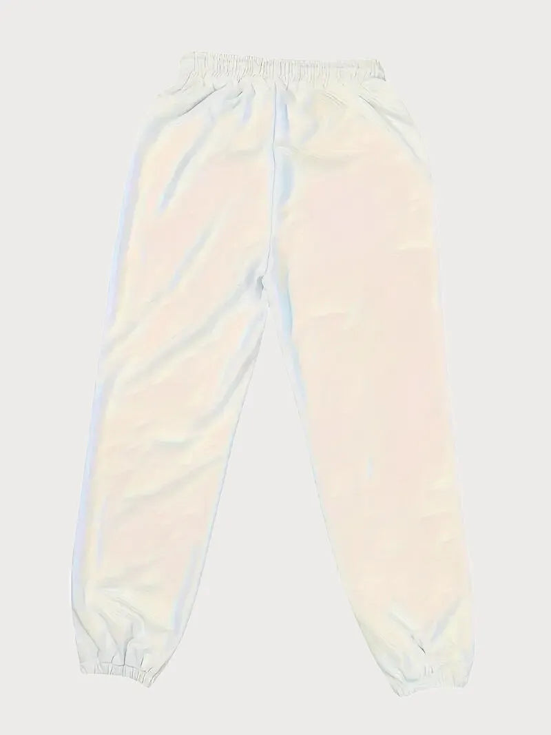 Heart Round Neck Lace-up Blouse & Heart Sweatpants