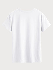 Heart-Shaped Denim Patch Round Neck T-shirt