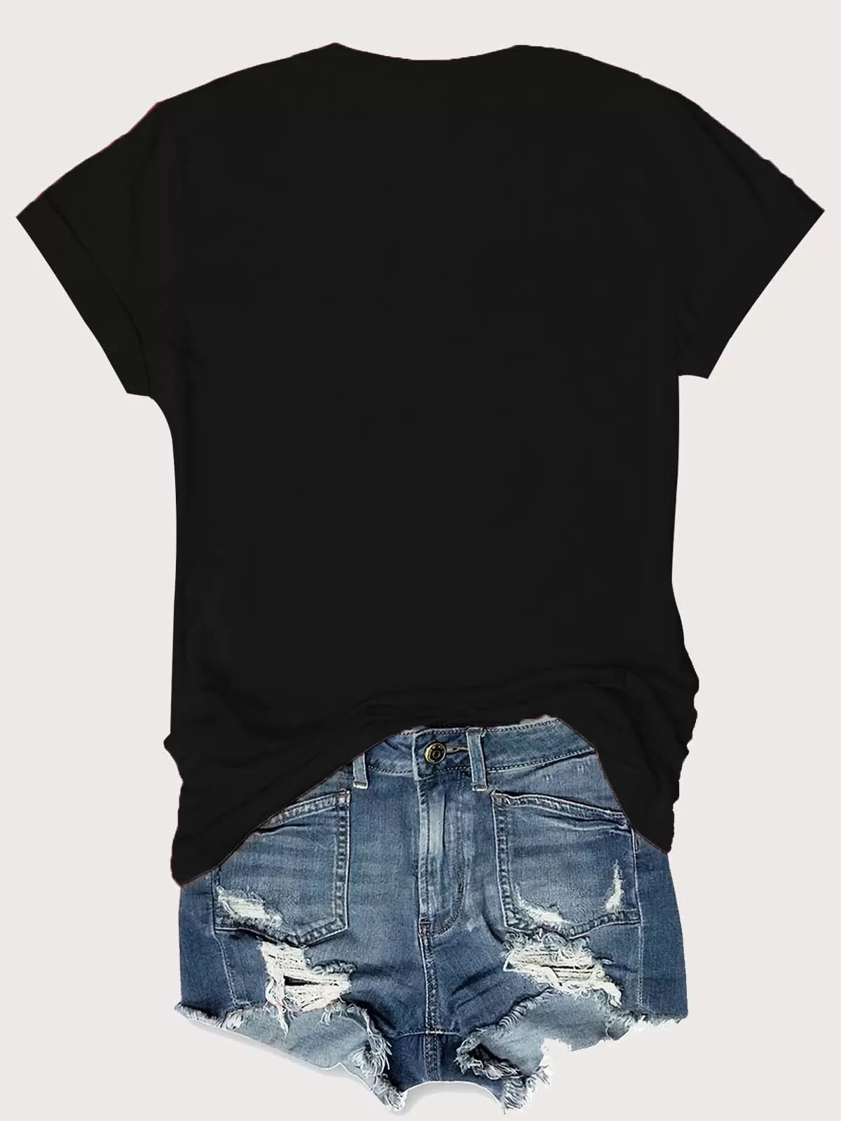 Heart Print V-neck T-shirt