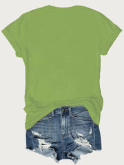 Heart Print V-neck T-shirt
