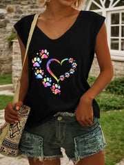 Heart V-neck Tank