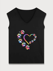 Heart V-neck Tank
