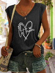 Heart V-neck Tank