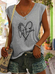 Heart V-neck Tank