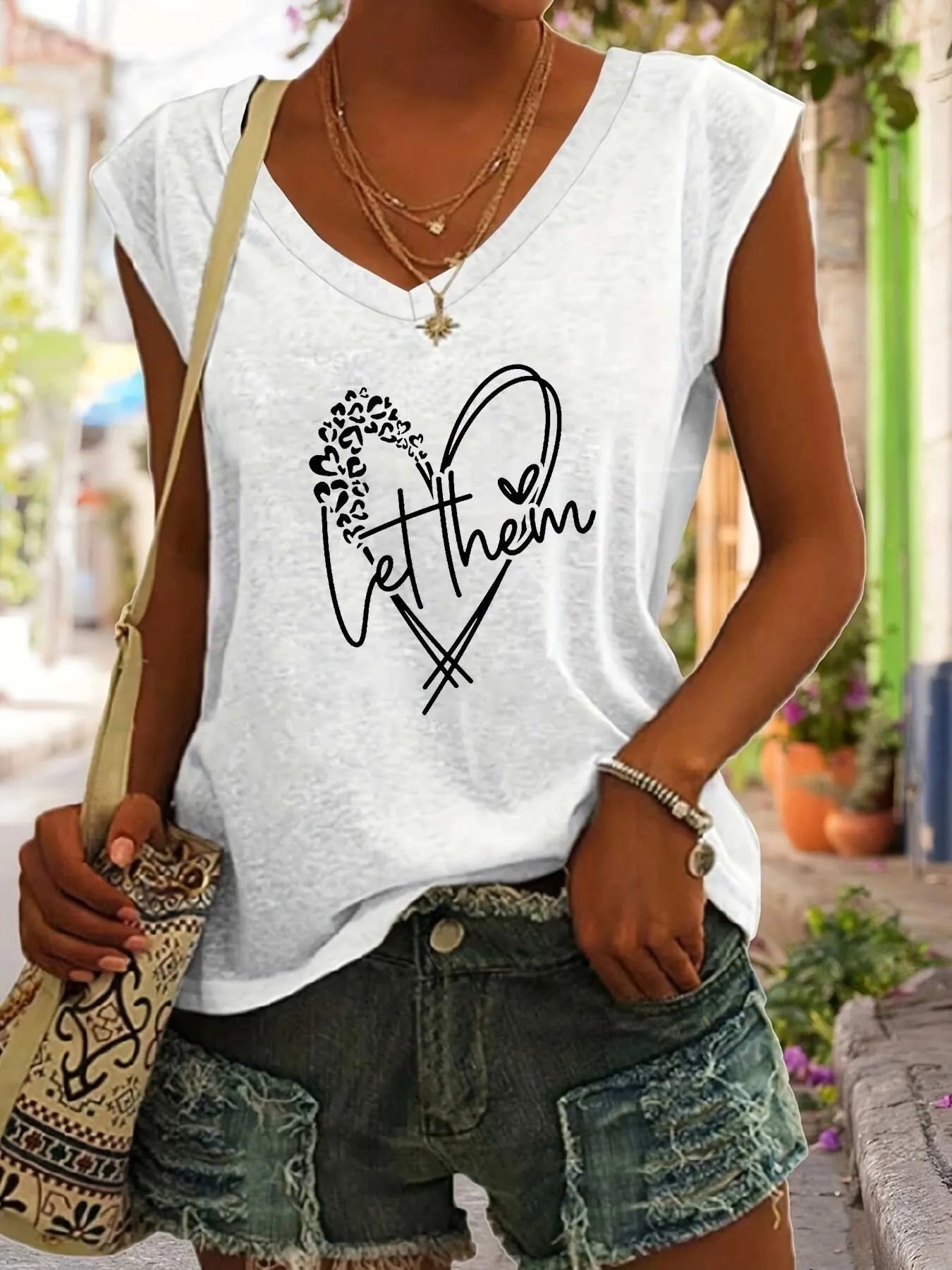 Heart V-neck Tank