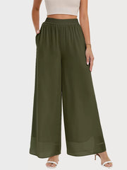 Chiffon Dressy Beach Elastic Waist Palazzo Pants