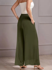 Chiffon Dressy Beach Elastic Waist Palazzo Pants