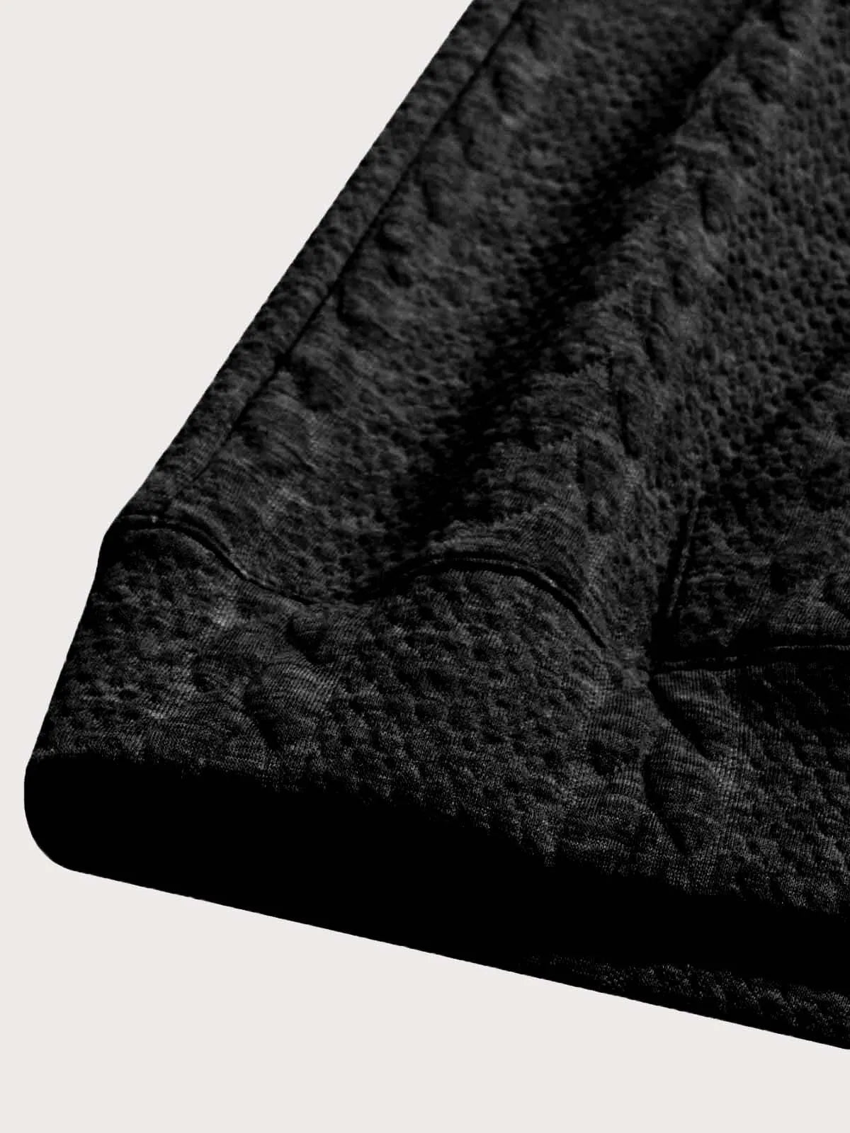 Men Solid Casual Relaxed Fit Knitted Pullover Sweater Hoodie