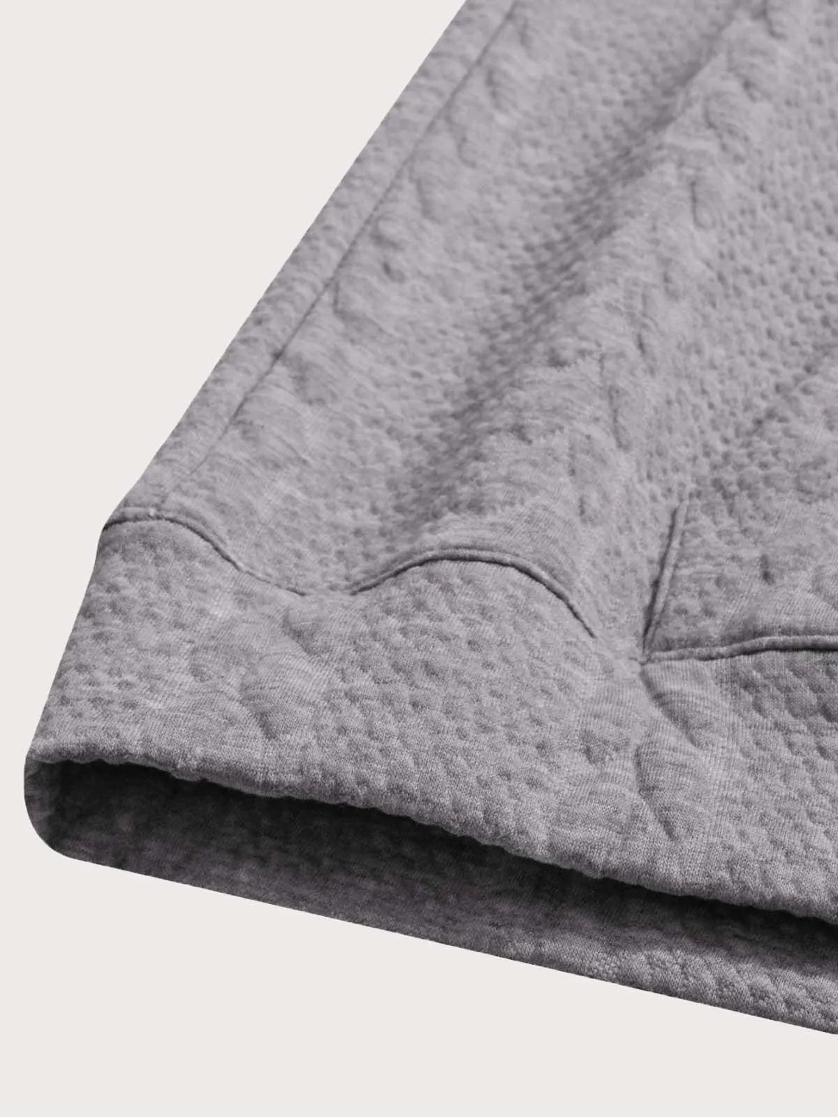Men Solid Casual Relaxed Fit Knitted Pullover Sweater Hoodie