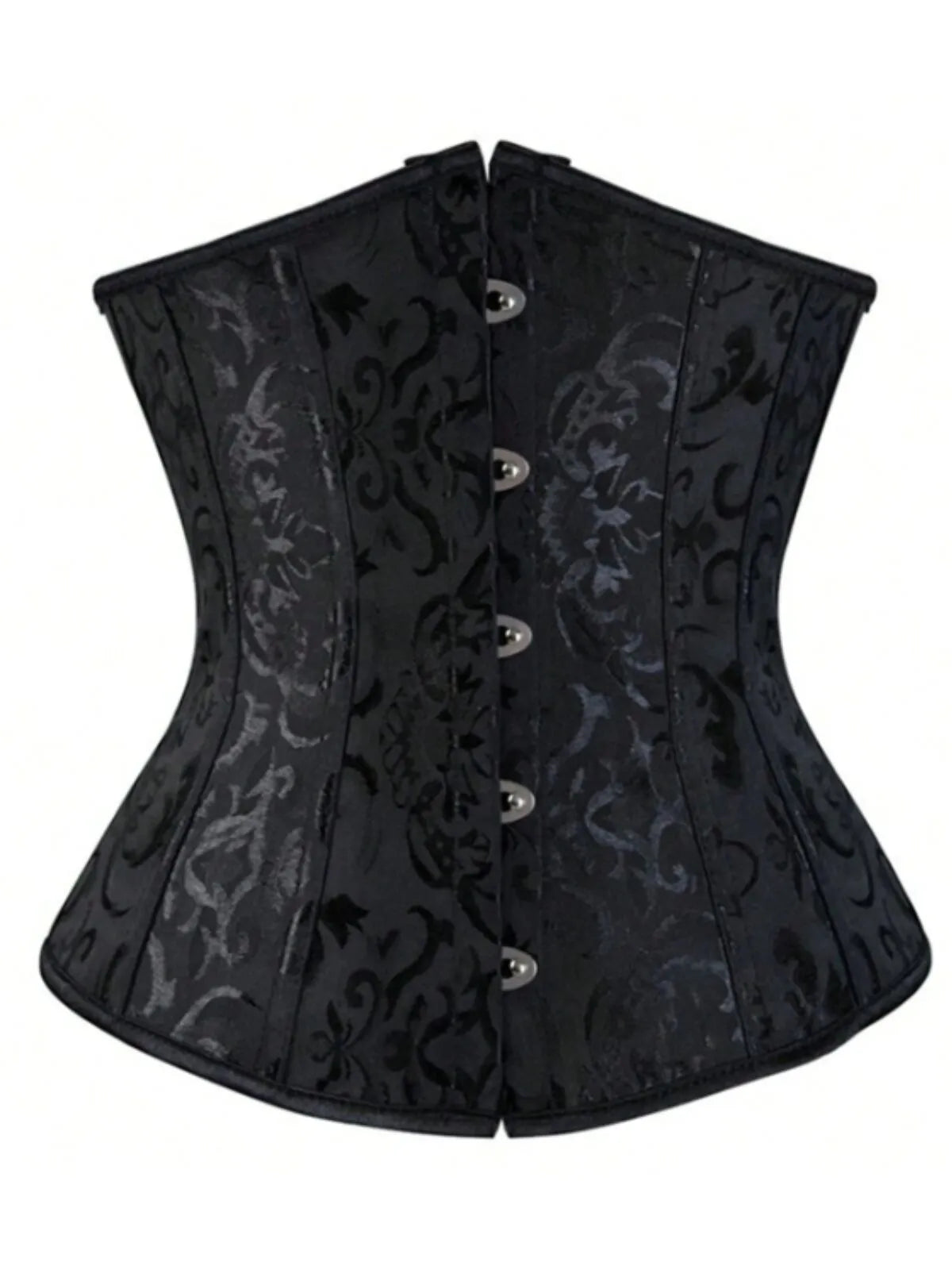 Jacquard Print Lace-up Strapless Corset Bandeau