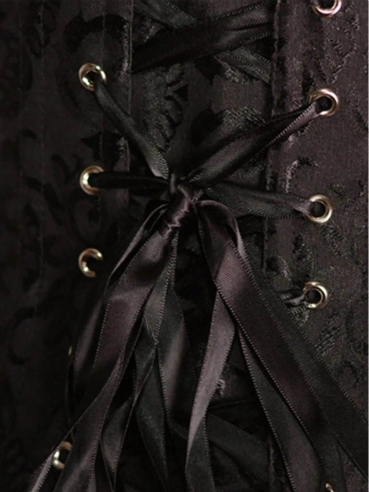 Jacquard Print Lace-up Strapless Corset Bandeau