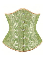 Jacquard Print Lace-up Strapless Corset Bandeau