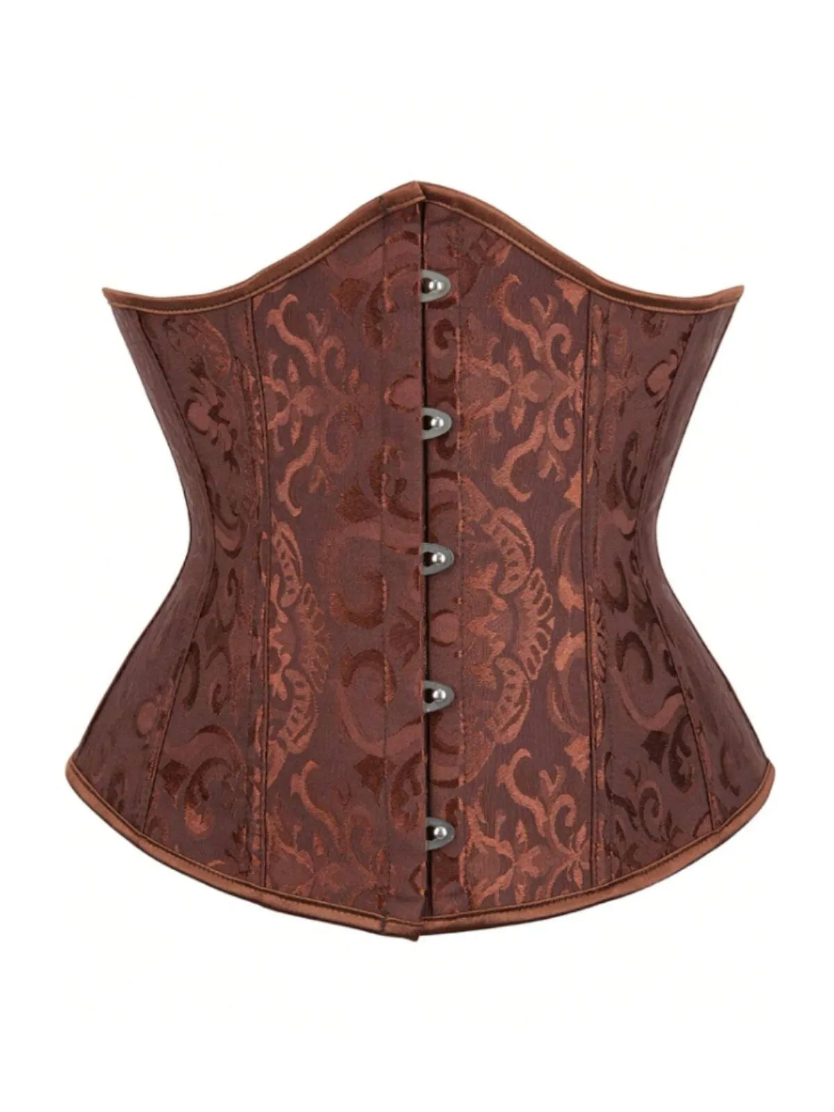 Jacquard Print Lace-up Strapless Corset Bandeau