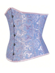Jacquard Print Lace-up Strapless Corset Bandeau