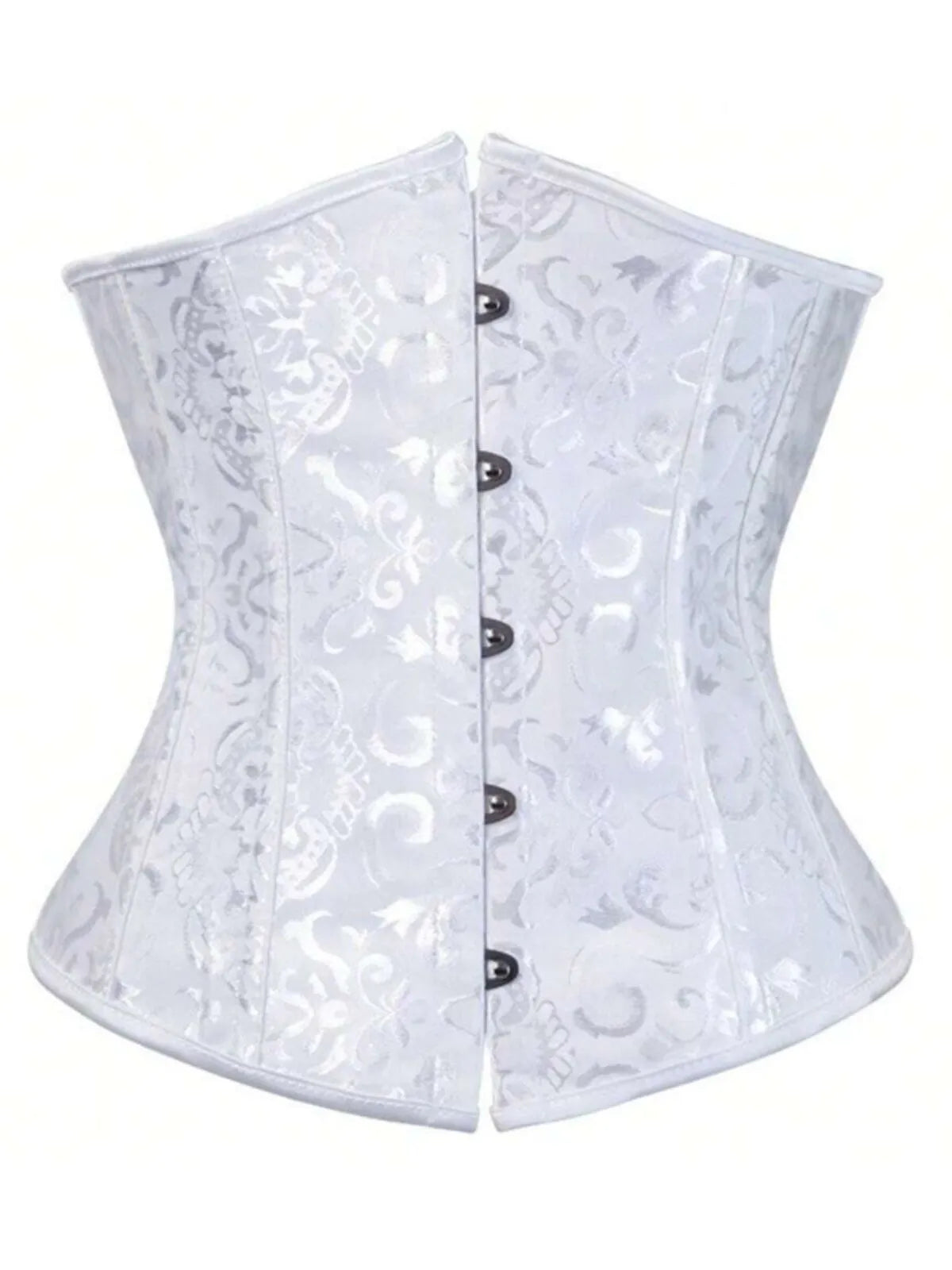 Jacquard Print Lace-up Strapless Corset Bandeau