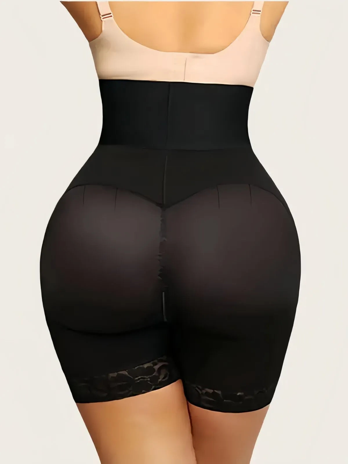 Contrast Lace Adjustable Tummy Control Butt Lifting High Waist Shapewear Shorts