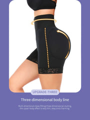 Contrast Lace Adjustable Tummy Control Butt Lifting High Waist Shapewear Shorts