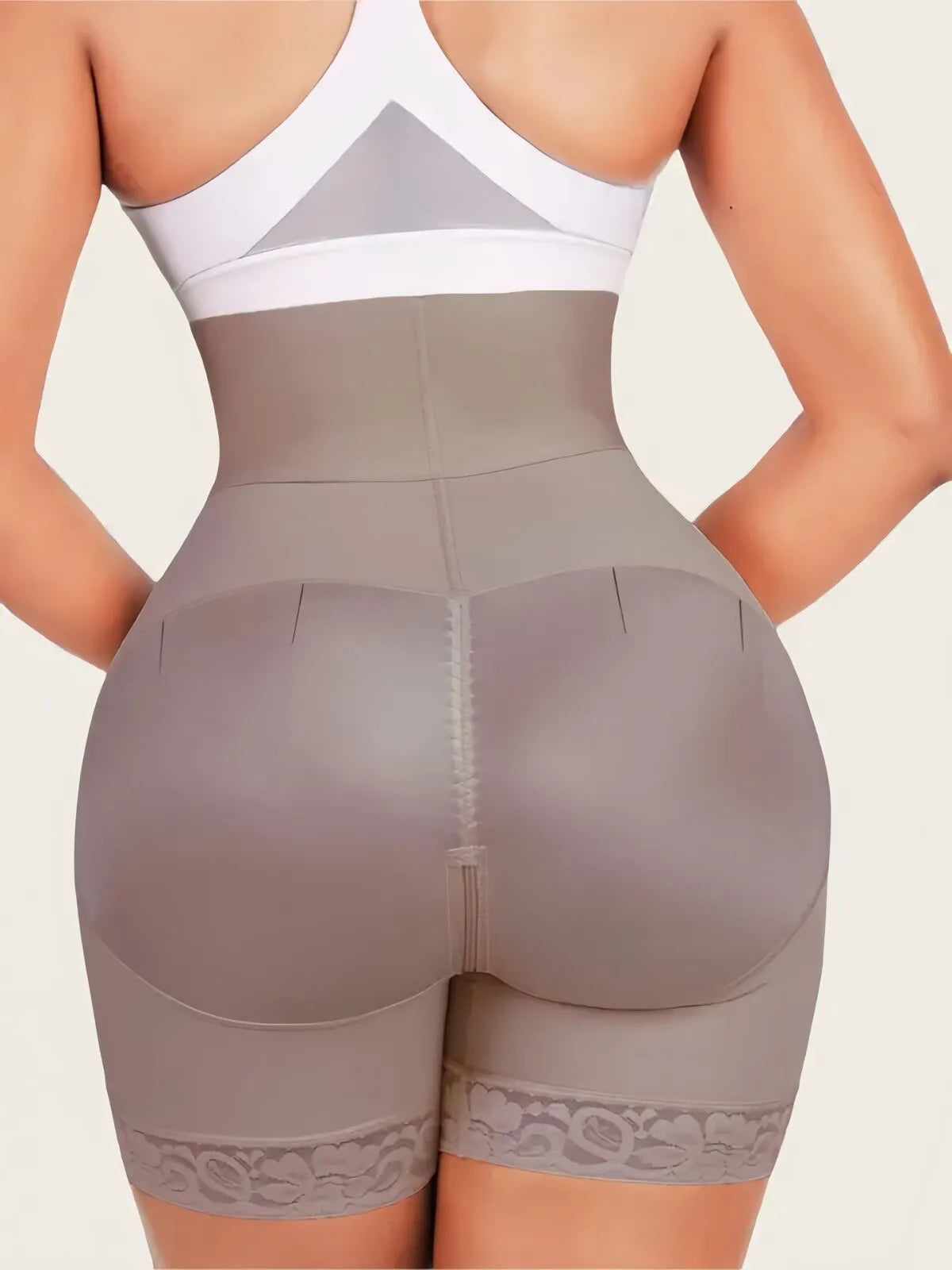 Contrast Lace Adjustable Tummy Control Butt Lifting High Waist Shapewear Shorts