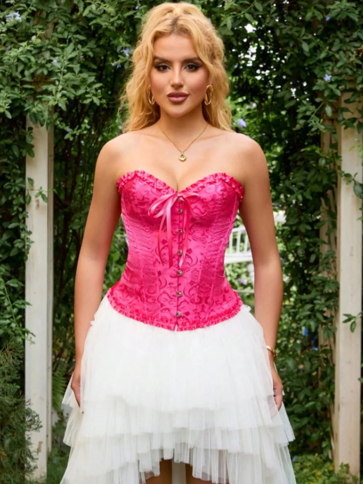 Lace-up Strapless Corset Bandeau