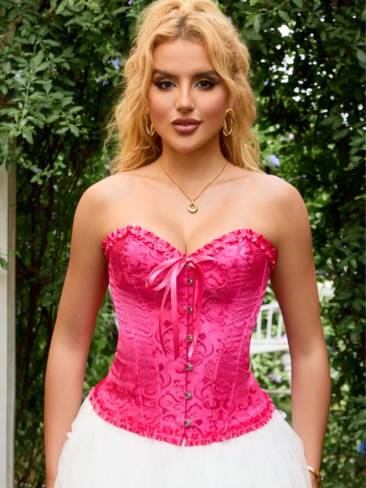 Lace-up Strapless Corset Bandeau