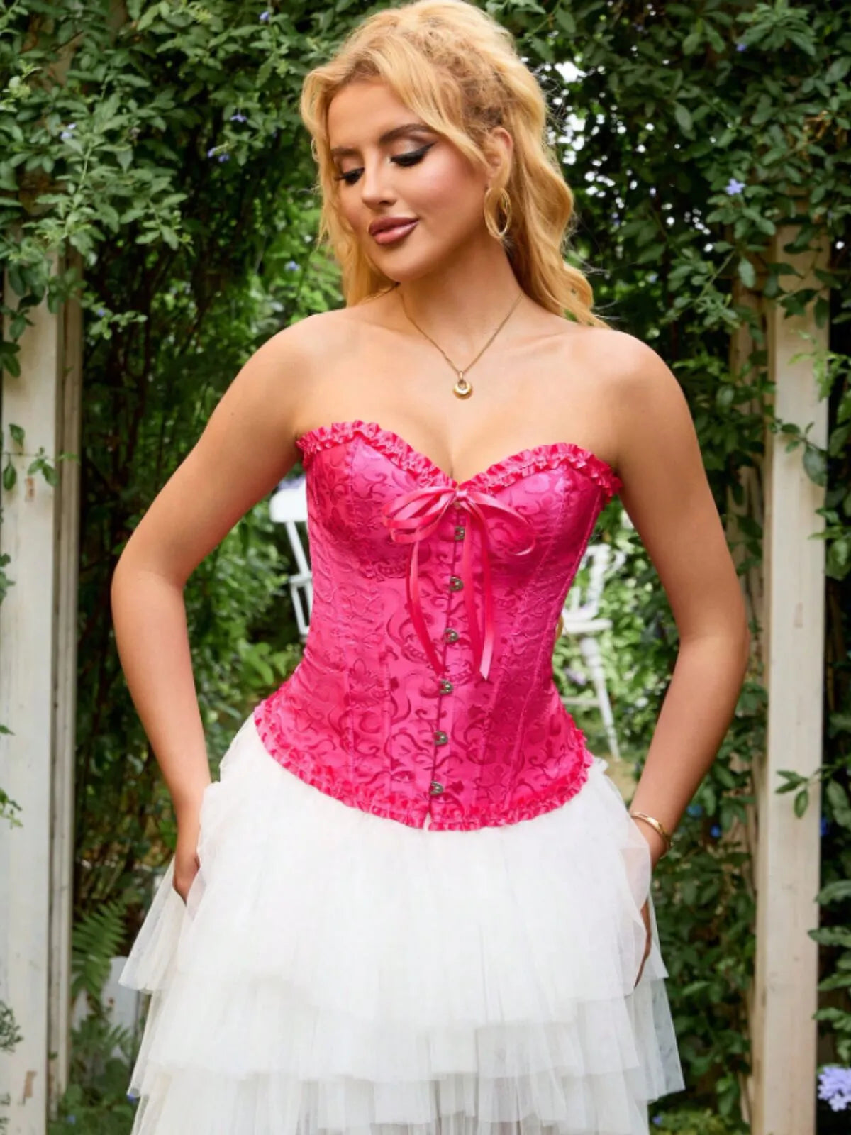 Lace-up Strapless Corset Bandeau