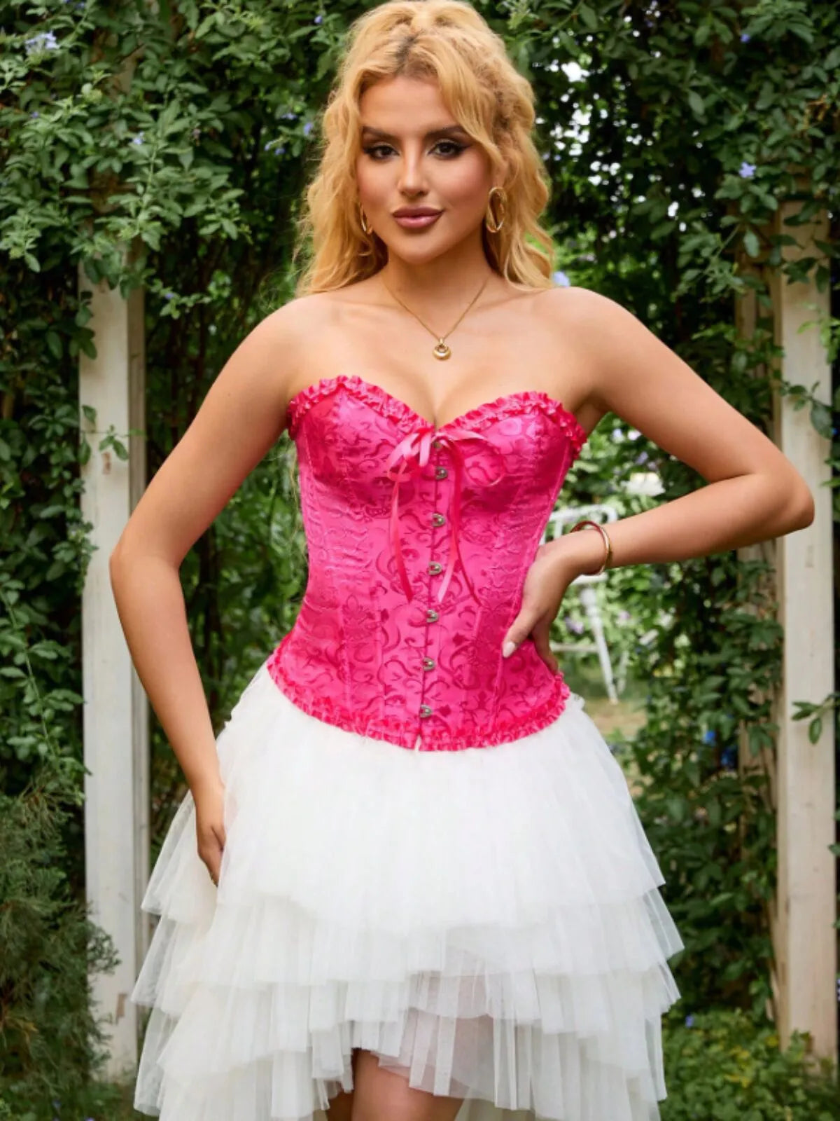 Lace-up Strapless Corset Bandeau