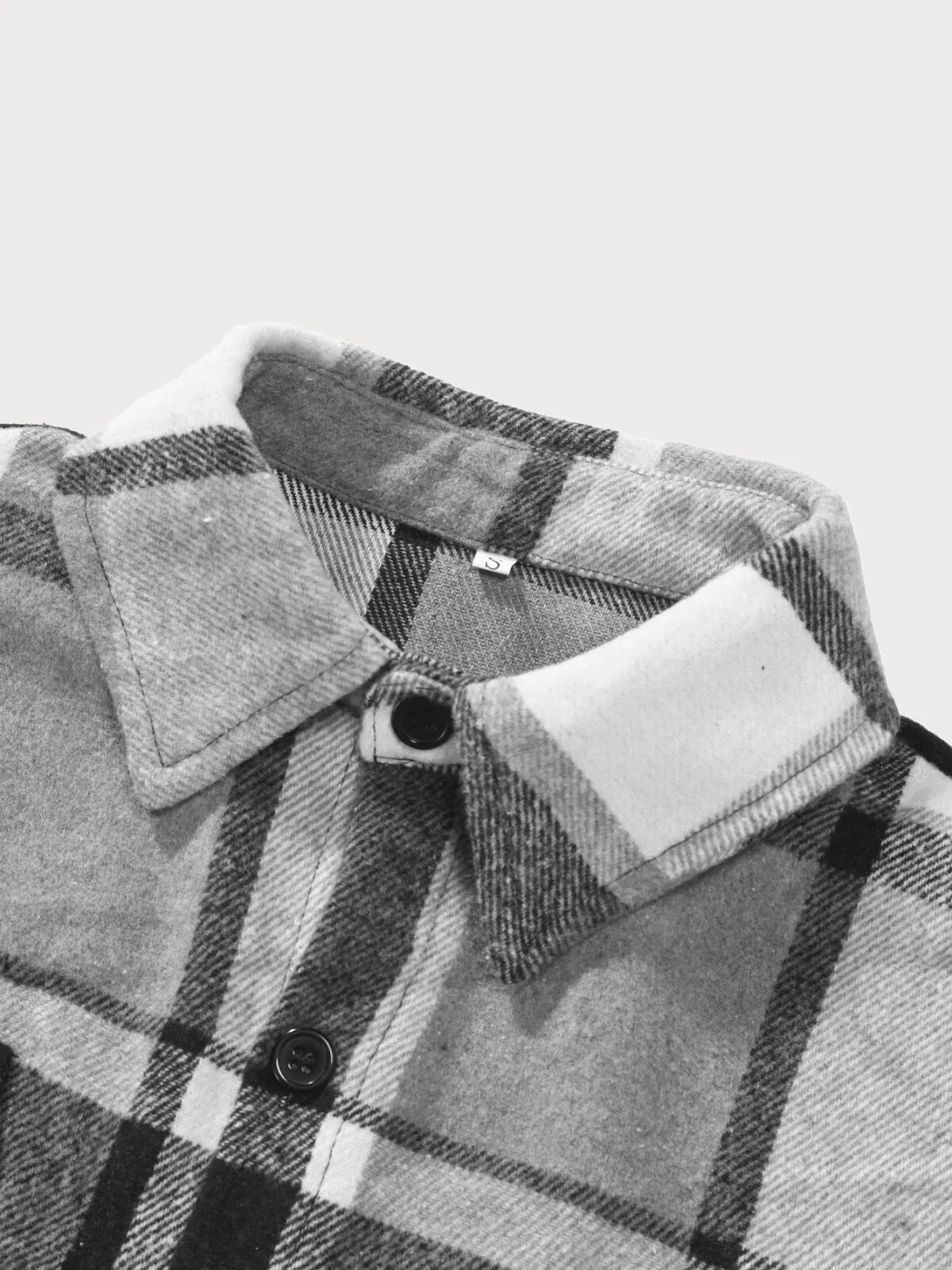 Men Classic Autumn Winter Gingham Plaid Lapel Woolen Cloth Jacket Coat