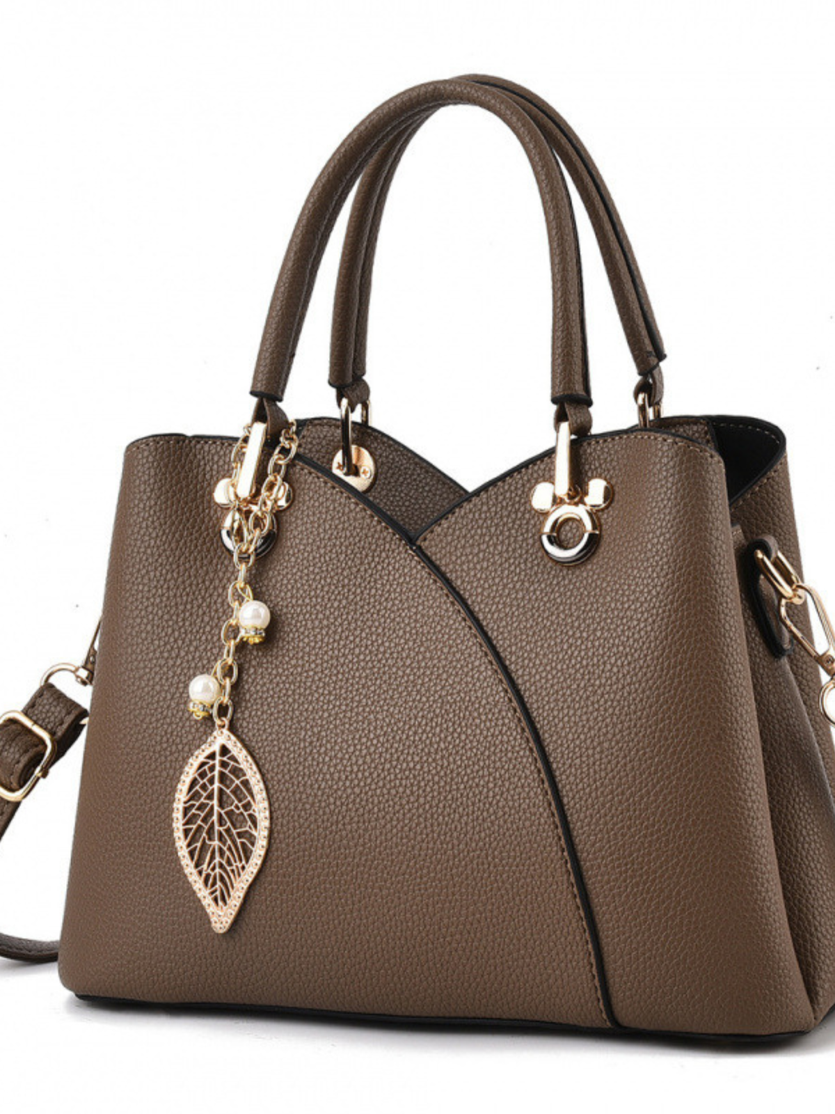 Casual Style 1pc Solid Metal Button Crossbody Bag