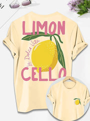 Lemon Round Neck Short Sleeve T-shirt