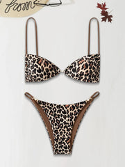Leopard Backless Low Rise Bikini