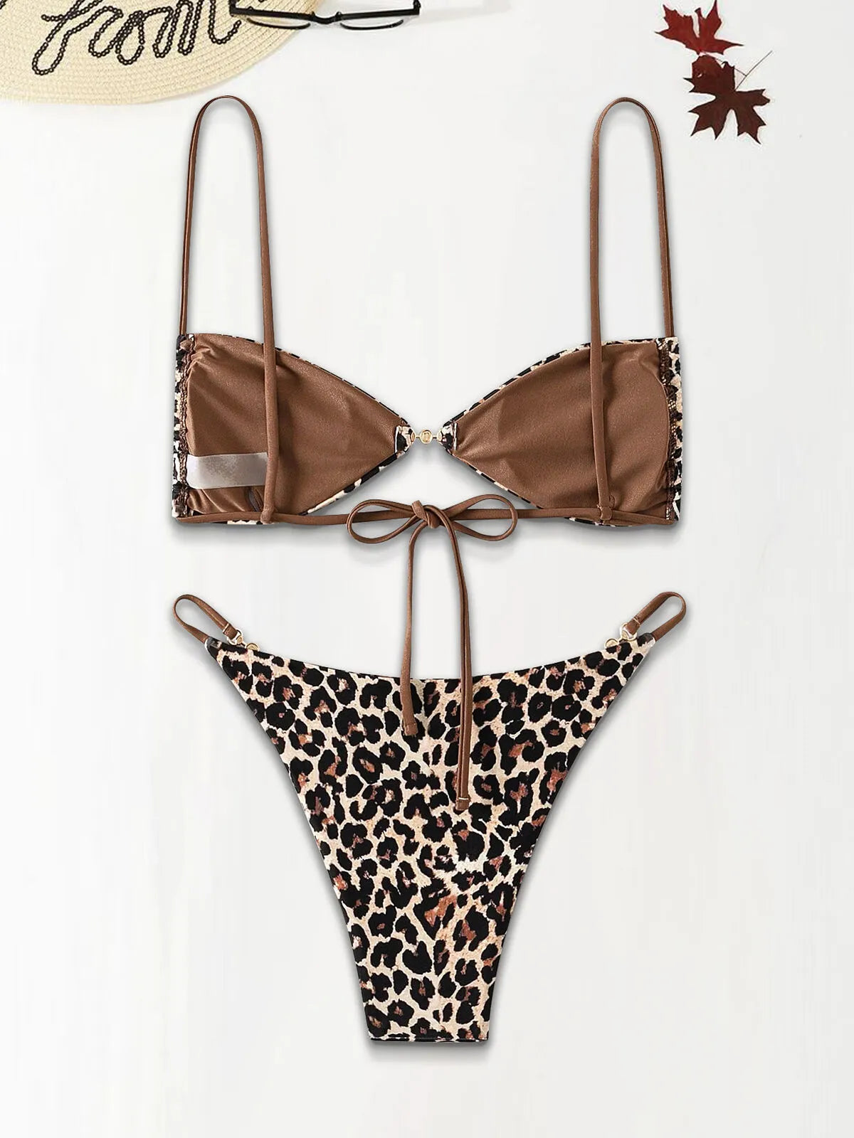 Leopard Backless Low Rise Bikini