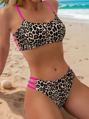 Leopard Backless Medium Rise Bikini