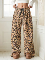 Leopard Bow High Rise Straight Leg Pants