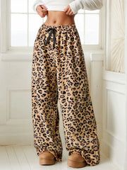Leopard Bow High Rise Straight Leg Pants