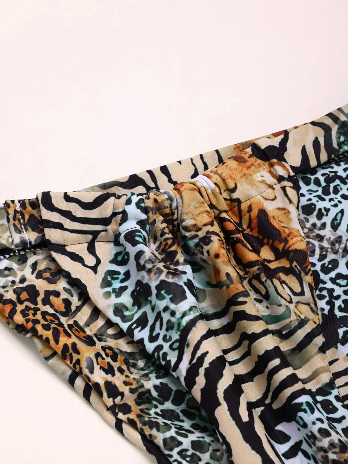 Leopard Lace-up High Rise Bikini Sets 