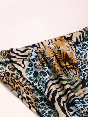 Leopard Lace-up High Rise Bikini Sets 