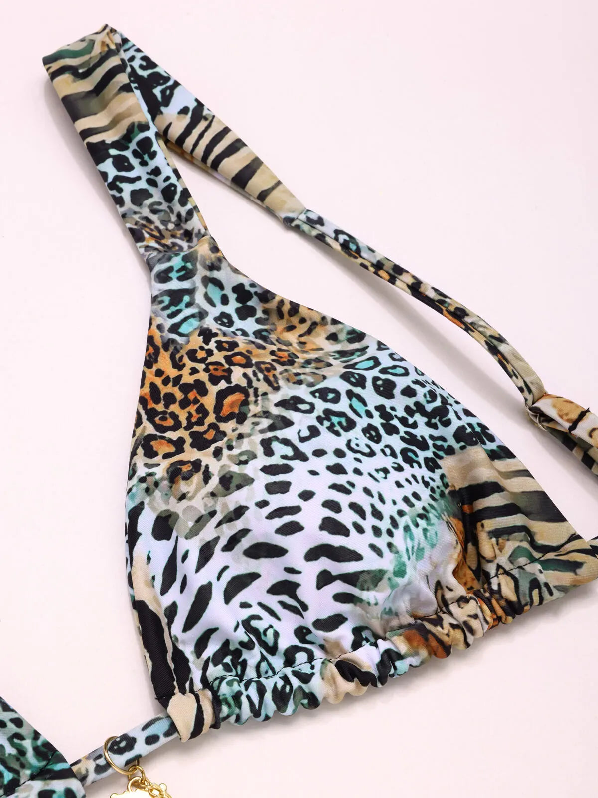 Leopard Lace-up High Rise Bikini Sets 