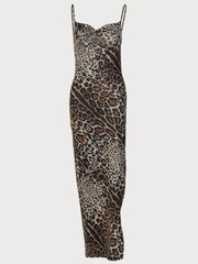 Leopard Sexy Clubwear Backless Spaghetti Strap Bodycon Dress
