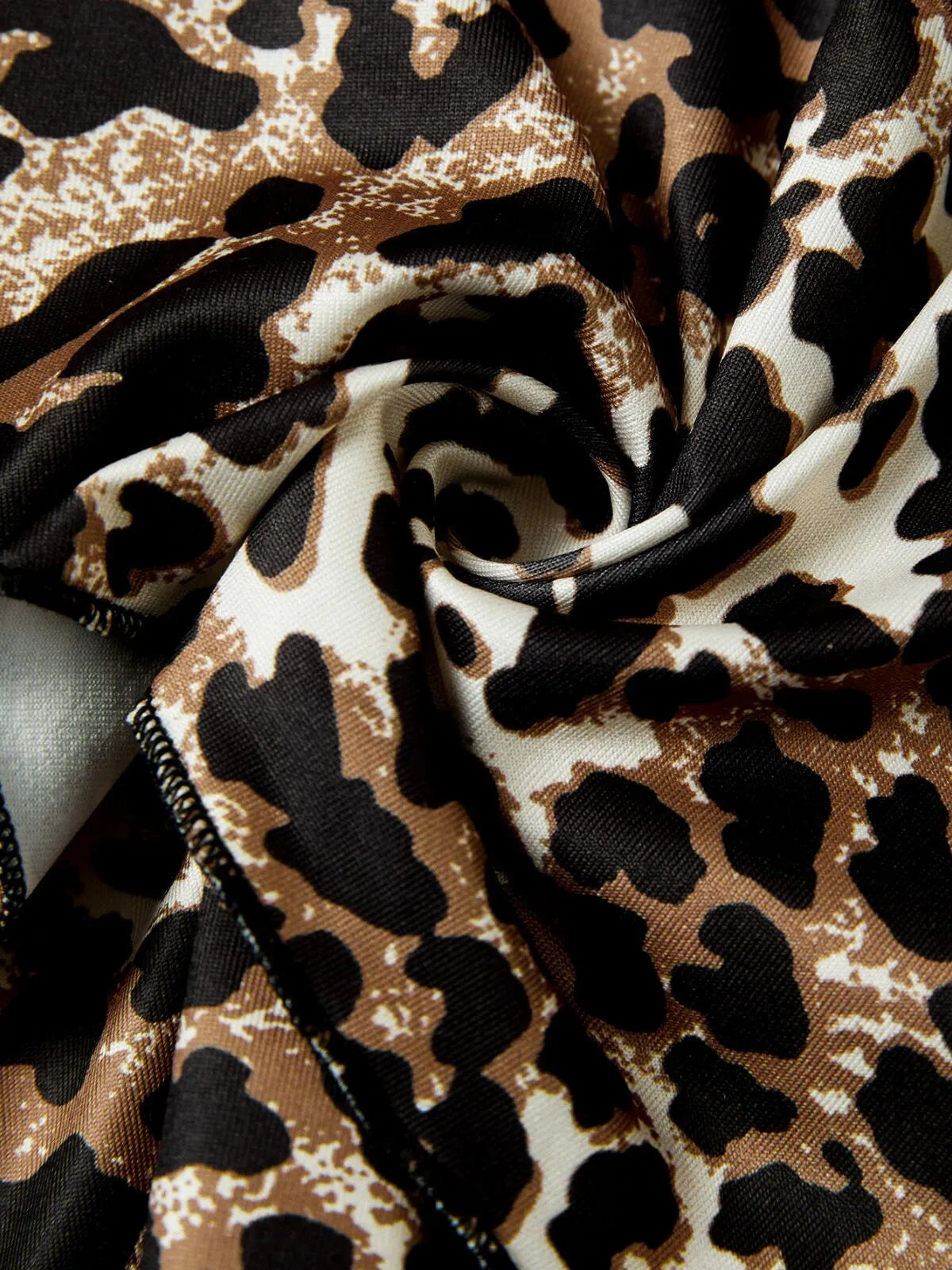 Leopard Sexy Party Tie Back Strapless Tiered Dress