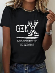 Letter CENX Round Neck T-shirt