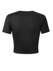 Letter Round Neck Regular Short Sleeve Crop T-shirt
