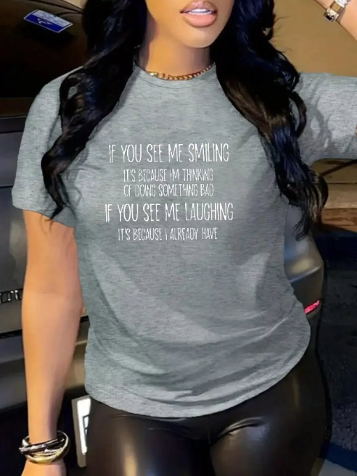 Letter Round Neck Regular Short Sleeve Regular T-shirt