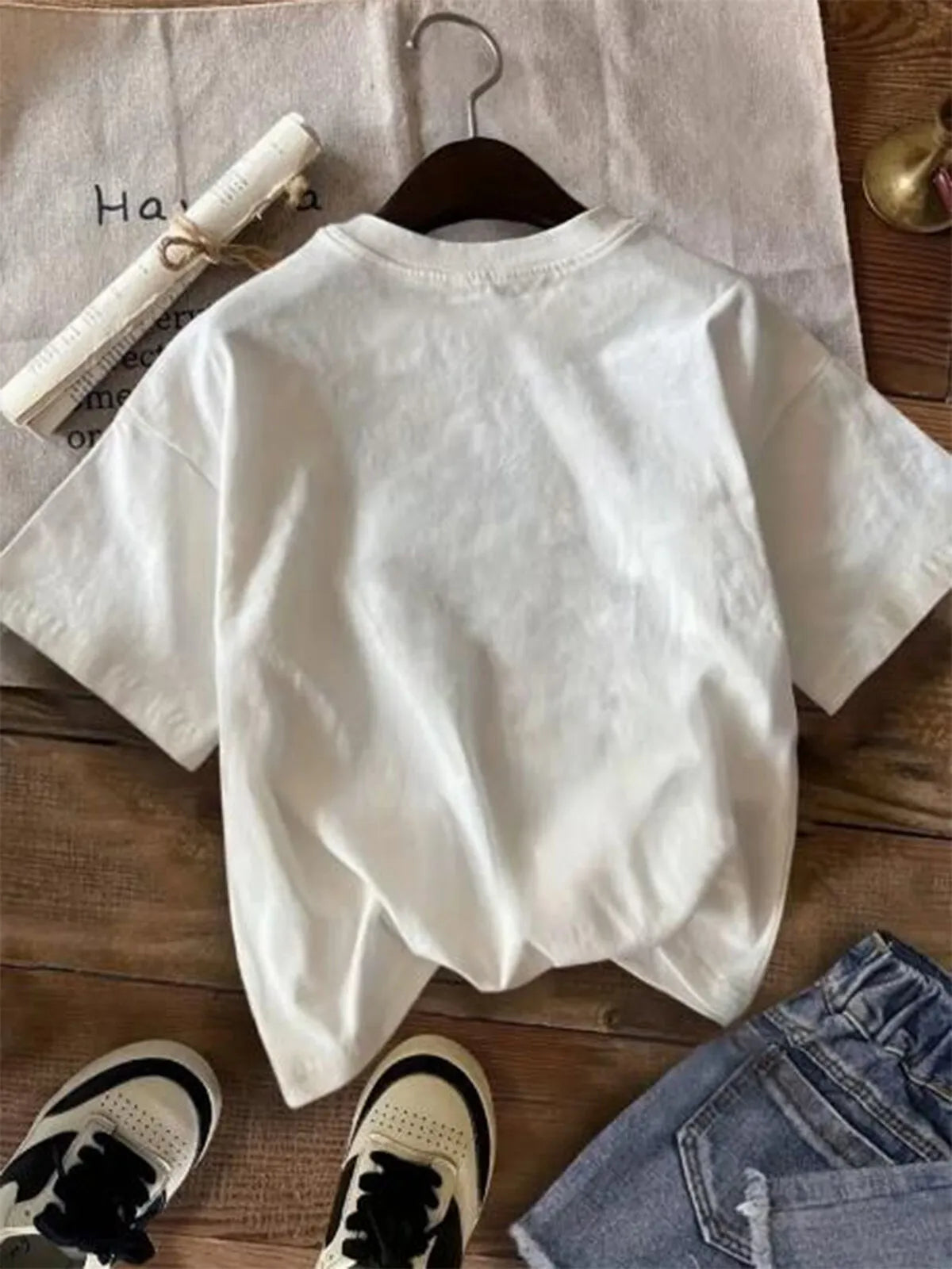 Letter Round Neck Regular Sleeve Short Sleeve Regular T-shirt