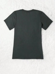 Letter Round Neck Regular Sleeve Short Sleeve Regular T-shirt